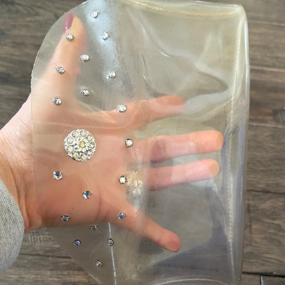 Elegant Clear Clutch with Rhinestone Accents